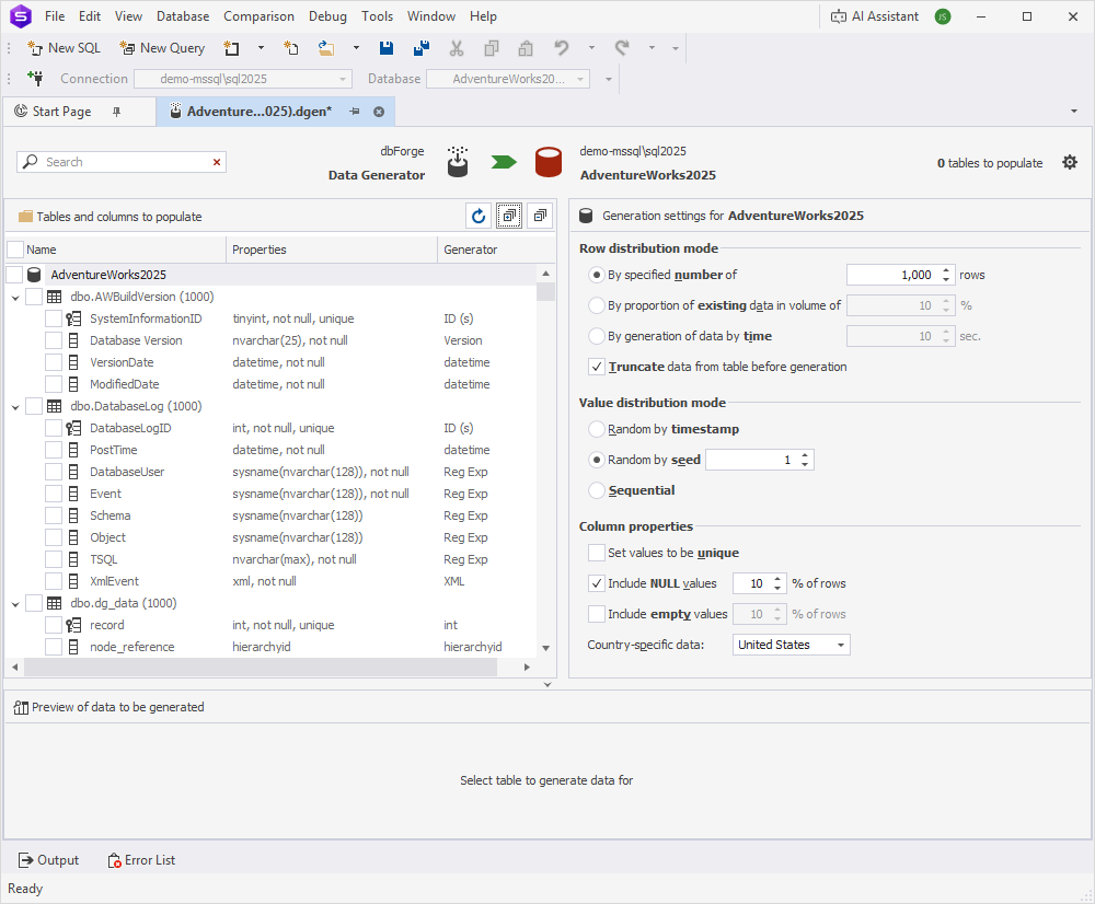 Data generation project