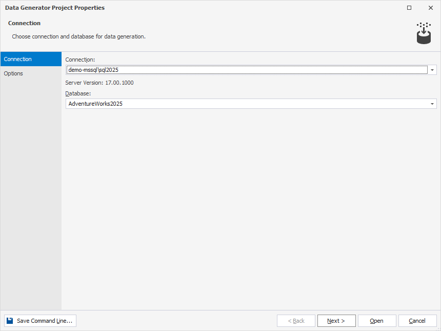 Specify connection details