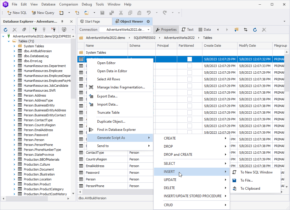 How To Generate The DDL And DML Statements For Database Objects