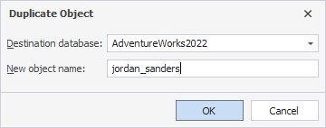 The Duplicate Object dialog with filled out fields