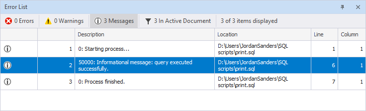 Messages filter