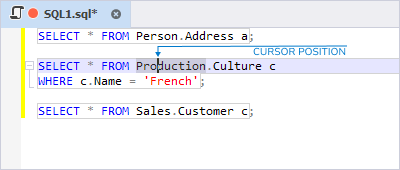 Execute to cursor example