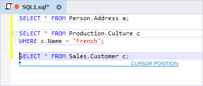 Execute to cursor example