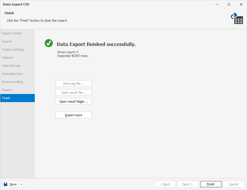 Export Completed