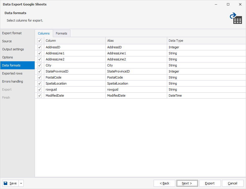 Data formats