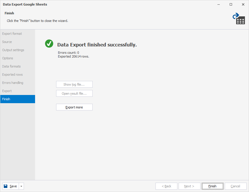 Export Completed