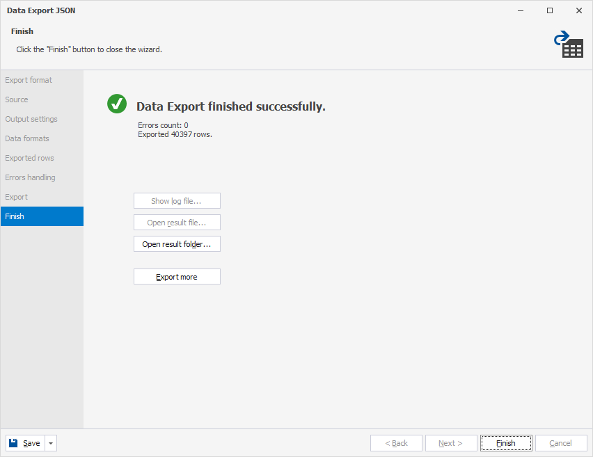 Export Completed