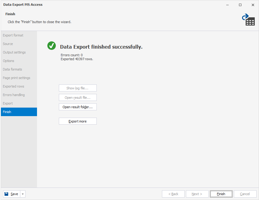 Export Completed