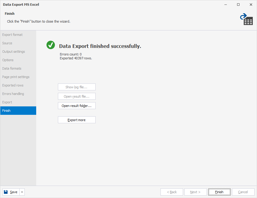 Export Completed