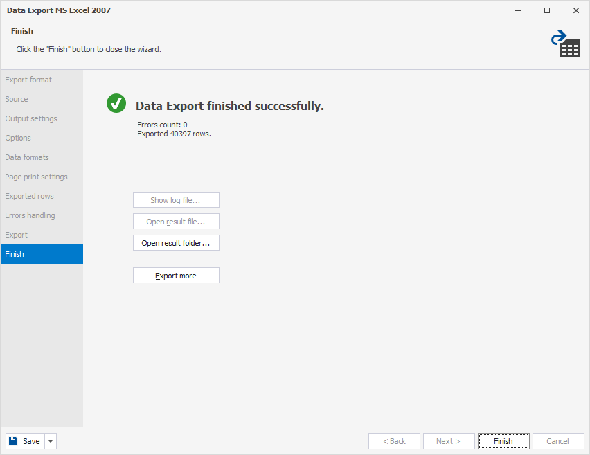 Export Completed