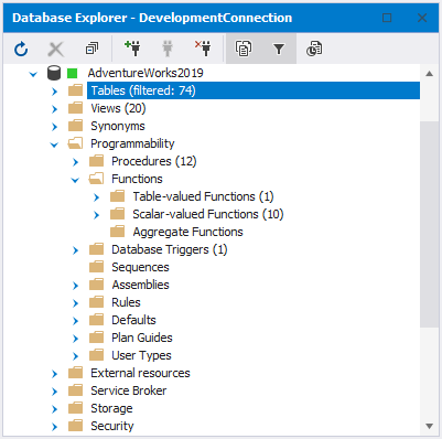 Filtered DB Objects