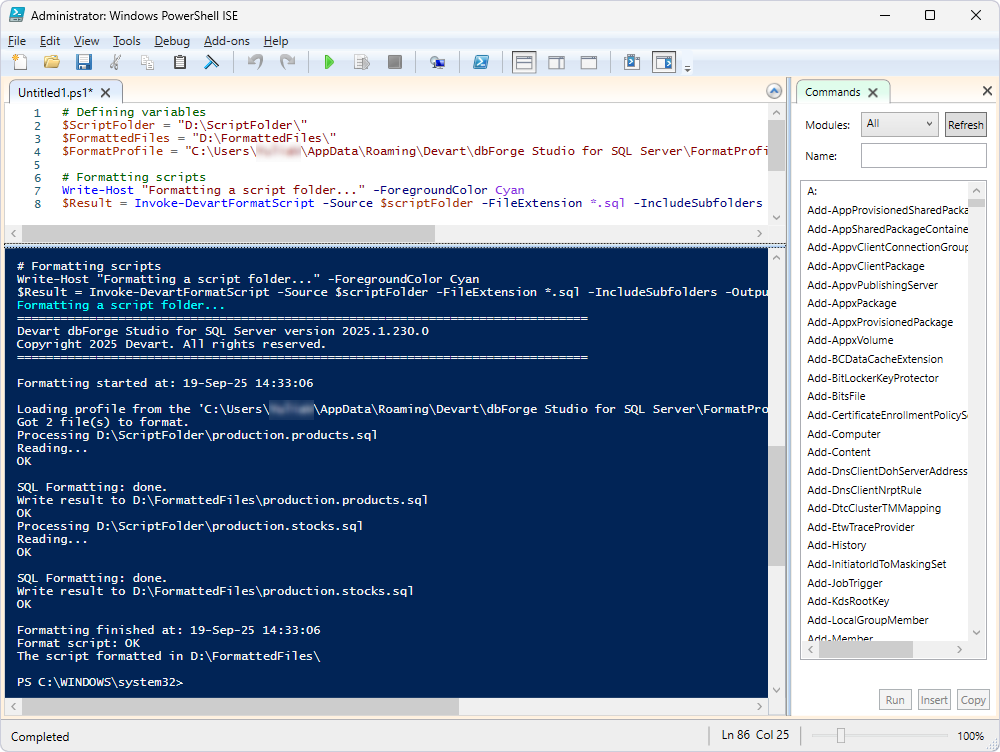 Format an entire folder with files