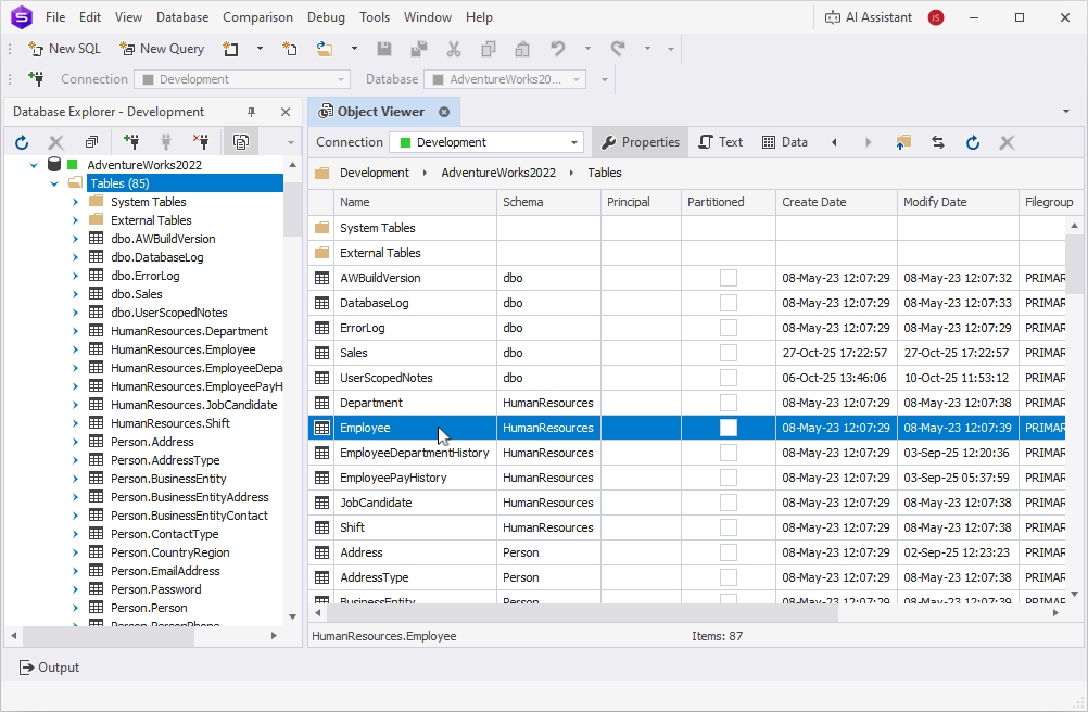 Generate scripts from Object Viewer