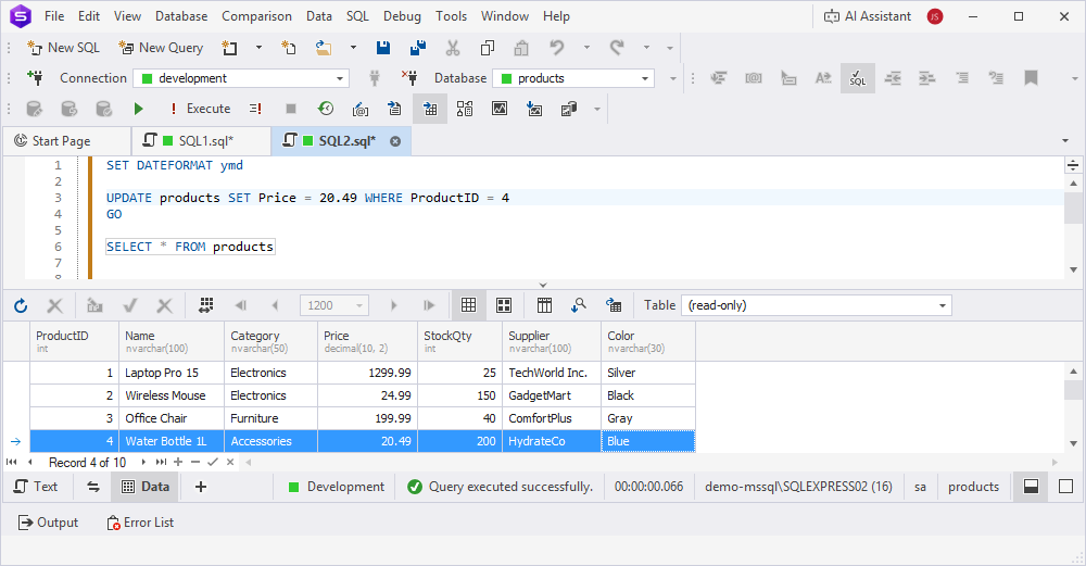 Generate Script As - UPDATE