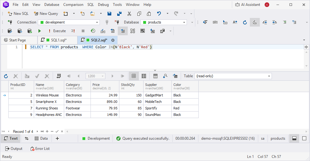 Generate Script As - WHERE IN