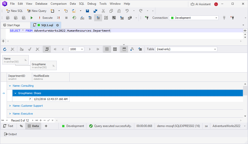 Grouping by multiple columns