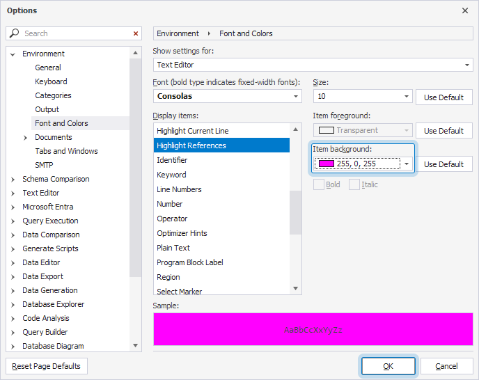 Selecting the colors