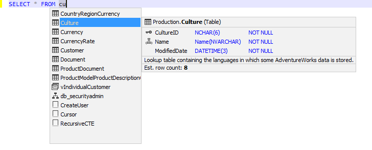 Inserting a table name