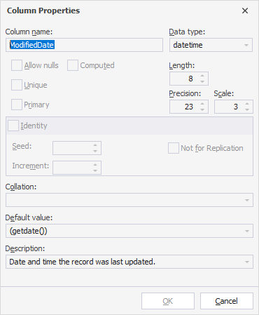 Column Properties