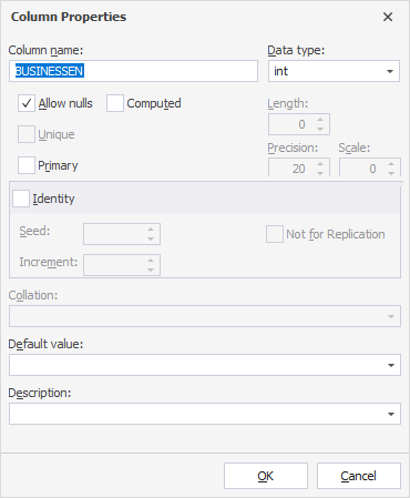 Column Properties