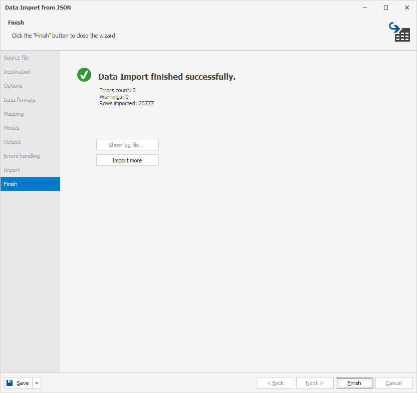 Import Completed