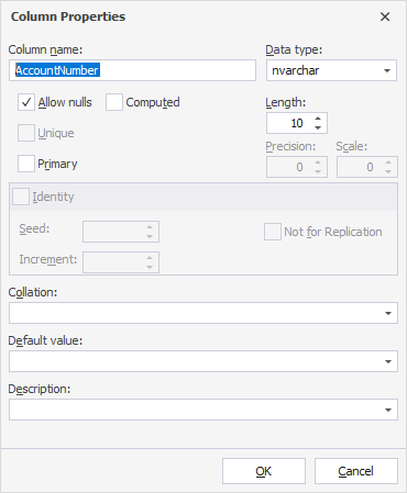 Column Properties