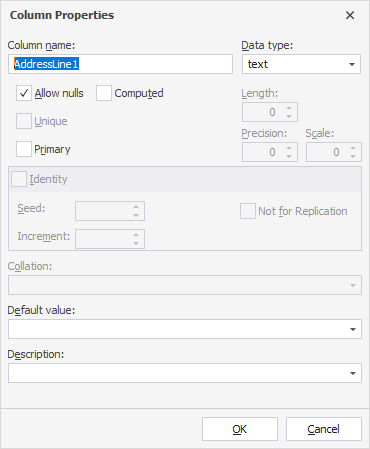 Column Properties