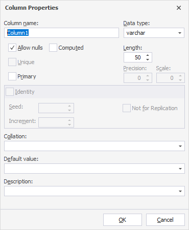 Column Properties