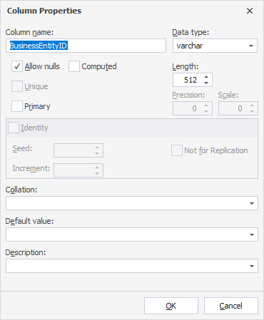 Column Properties