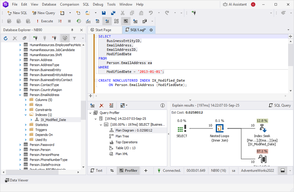 Code example with index