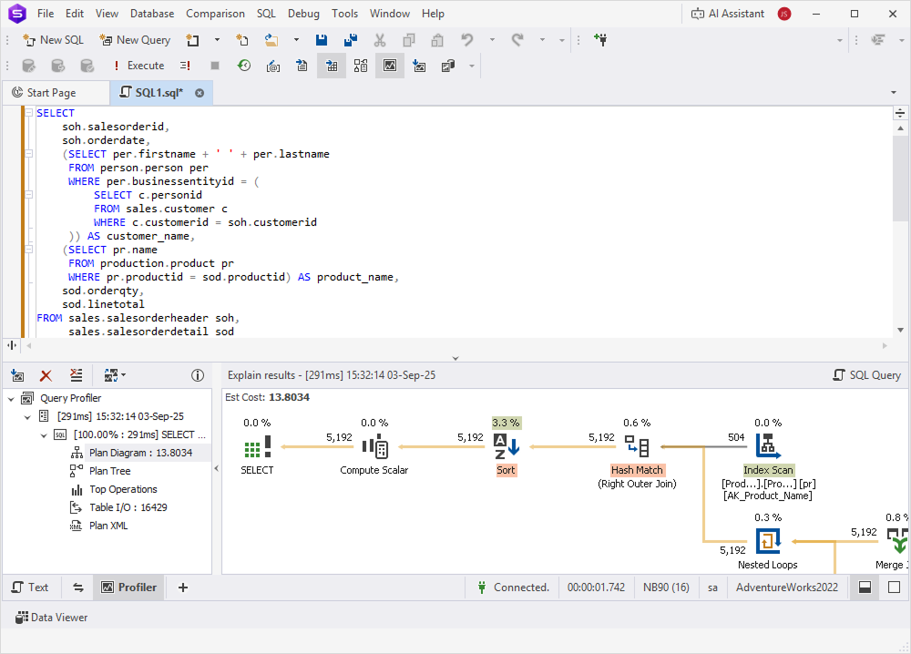 Improve query performance with a subquery