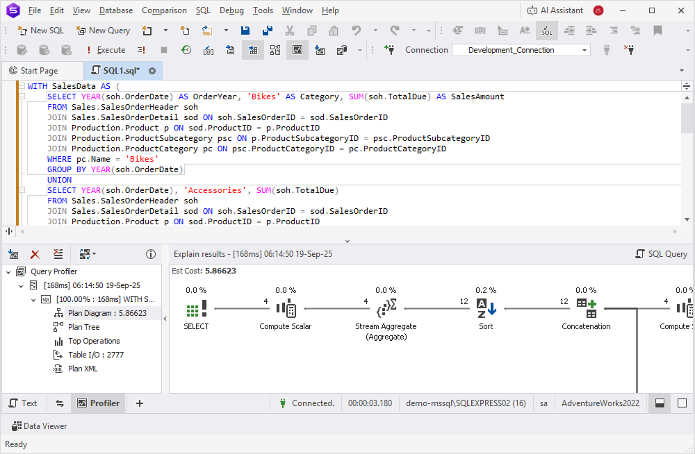 Improve query performance using a UNION