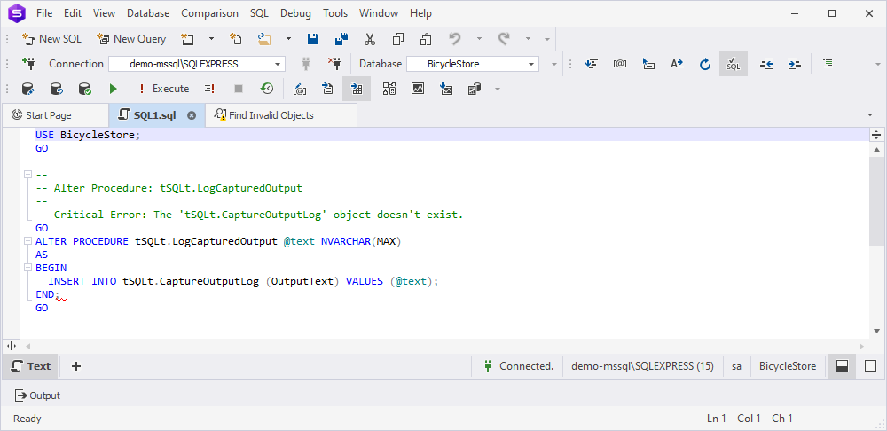Invalid column name