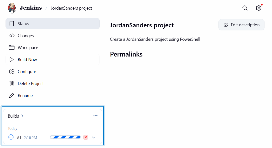 View the progress of the running process