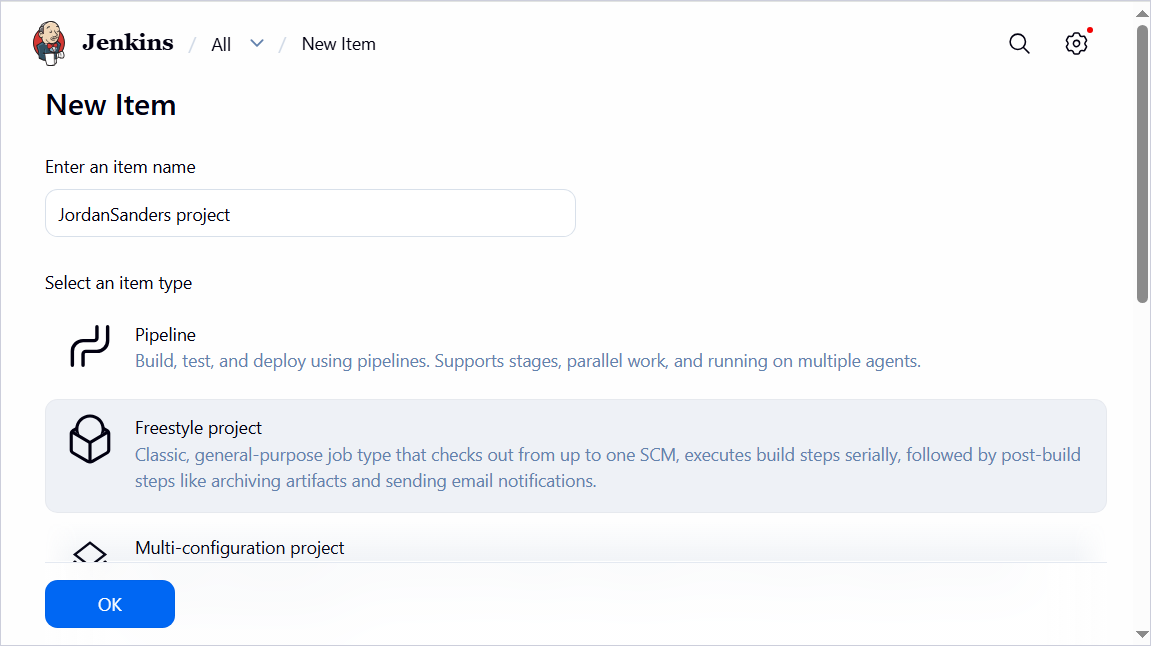 Enter the project details