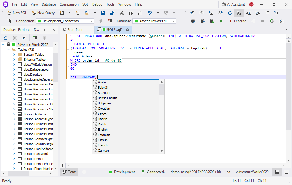 Support for BEGIN ATOMIC WITH