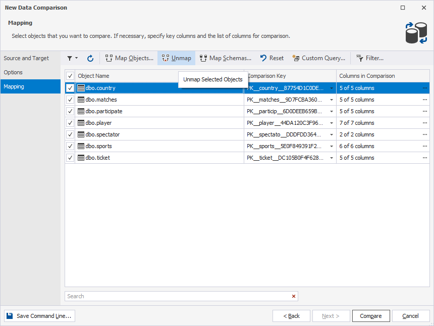 Unmap all the tables