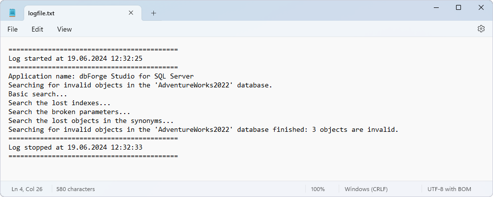 Log file