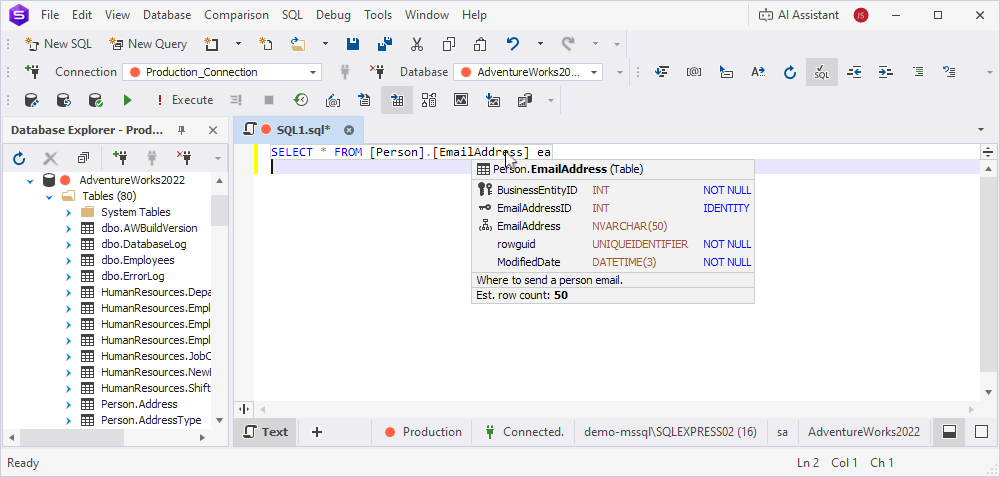 View object information