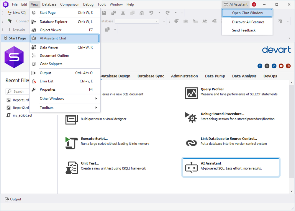 Open the AI Assistant
