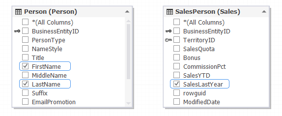 Selecting columns
