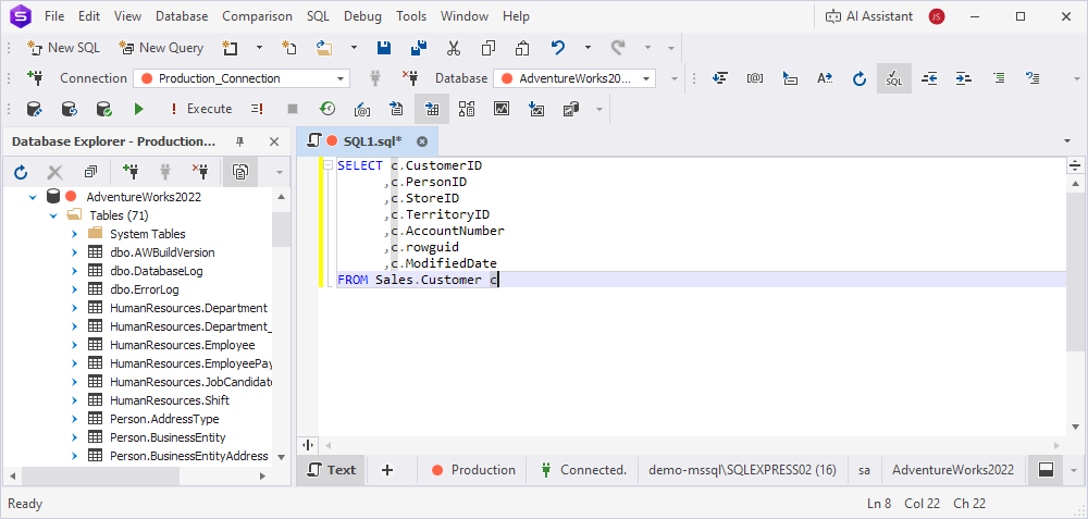Columns qualified with a table alias