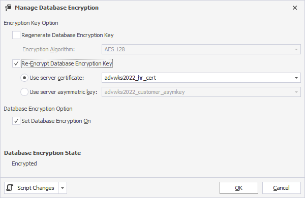 Re-encrypt database encryption key