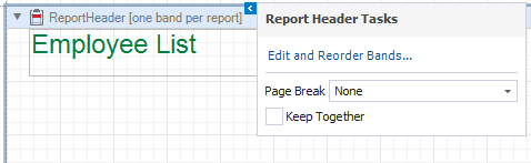 Report Header Smart Tag Icon