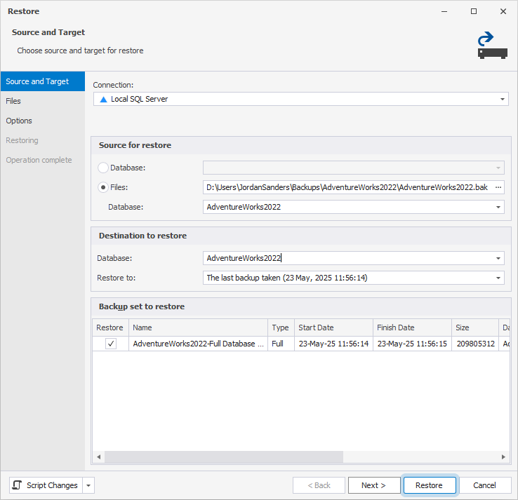 Source and Target page