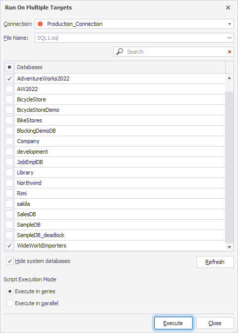 The Run On Multiple Targets wizard
