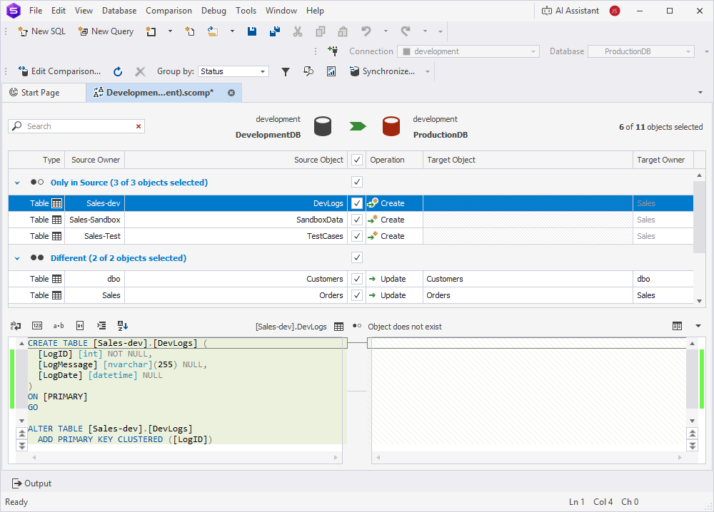 Result - Many-to-one schema mapping