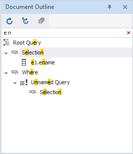 Search in Document Outline