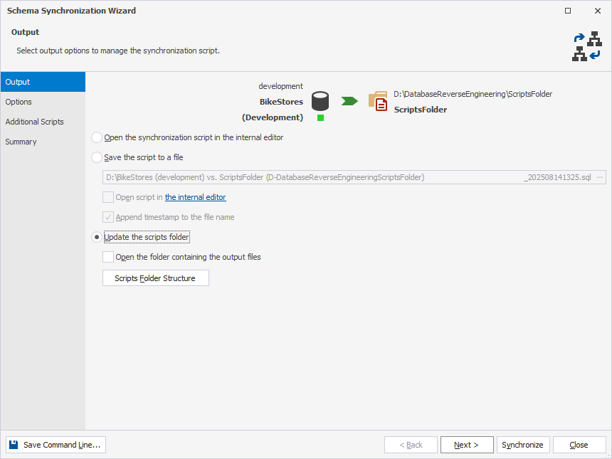 Update a scripts folder