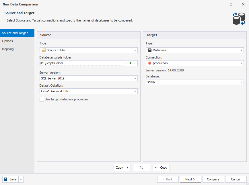 Scripts folder data source